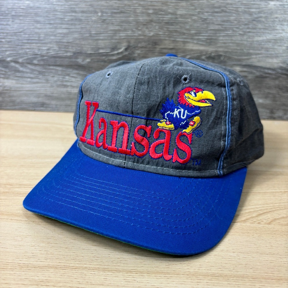Vintage Kansas‎ Jayhawks Hat Cap Youth Snapback Gray Basketball The Game Boys